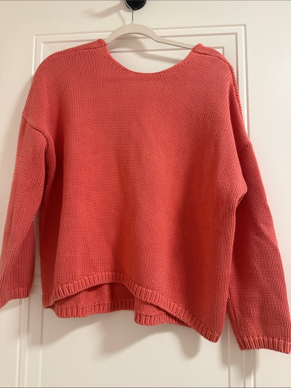 Banana Republic Coral Crewneck Sweater with scoop back